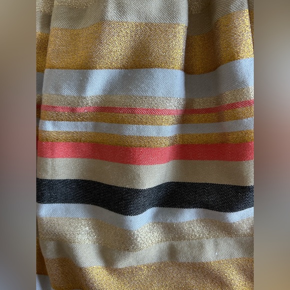 J.Crew Gold Orange Denim Metallic Stripe Dress - Picture 7 of 9